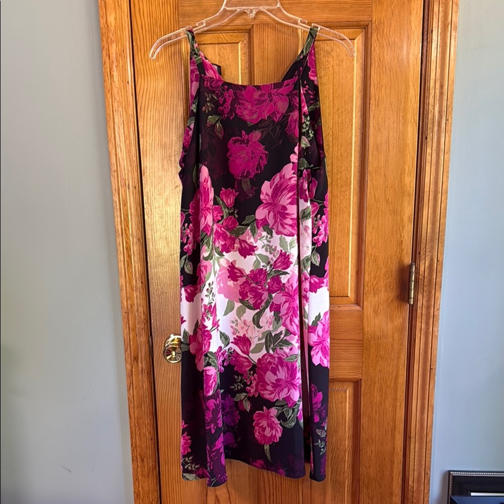 Alfani Floral Dress in Black Pink and Green 10